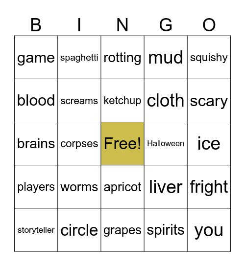 Scary Stories to Tell in the Dark-The Dead Man's Brains Bingo Card