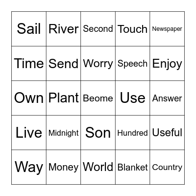 Grade 3 Festival Bingo (3) Bingo Card
