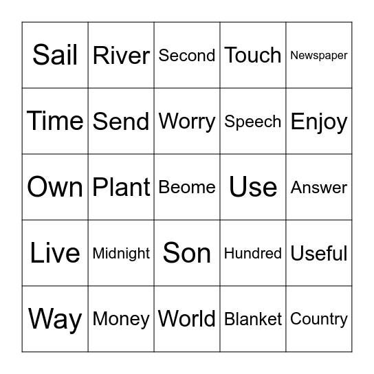 Grade 3 Festival Bingo (3) Bingo Card