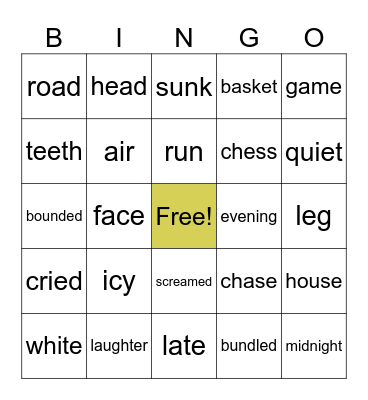 Scary Stories to Tell in the Dark- "May I Carry Your Basket?" Bingo Card