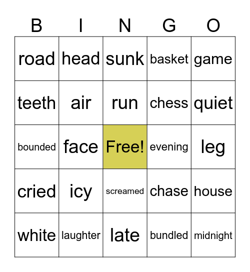 Scary Stories to Tell in the Dark- "May I Carry Your Basket?" Bingo Card