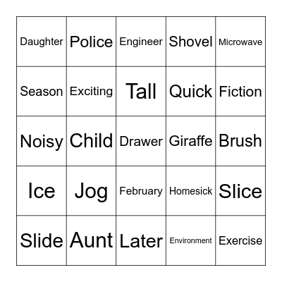 Grade 5 Festival Bingo (5) Bingo Card