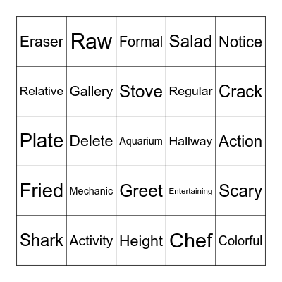 Grade 6 Festival Bingo (2) Bingo Card