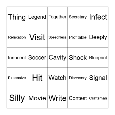 Grade 6 Festival Bingo (4) Bingo Card