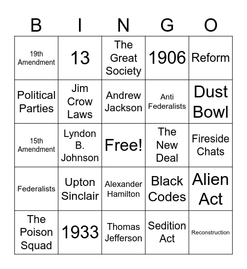 Theme 3 Review Bingo Card