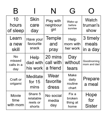 IT'S TIME GEETHA Bingo Card