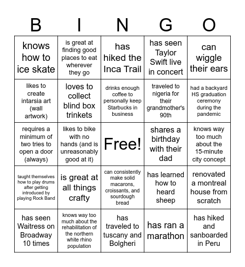 Welcome Grads Bingo Card