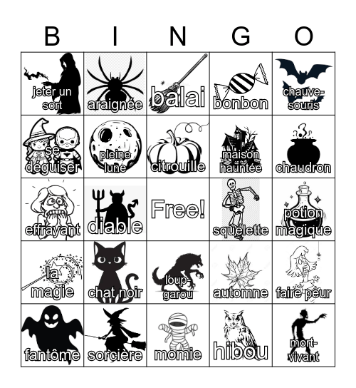 Le Bingo d'Halloween! Bingo Card