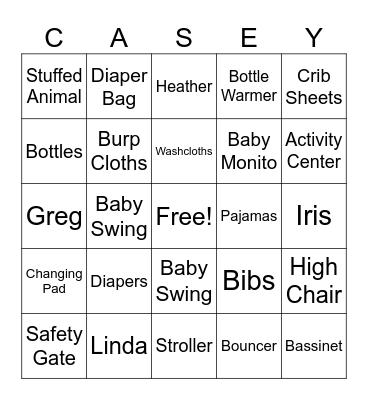 BEARY SWEET Bingo Card