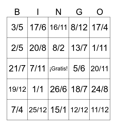 ¡Lotería! Bingo Card