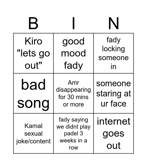 Work Bingo Card