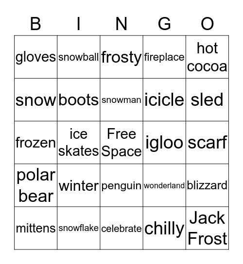 Terra Nova Winter Celebration Bingo Card