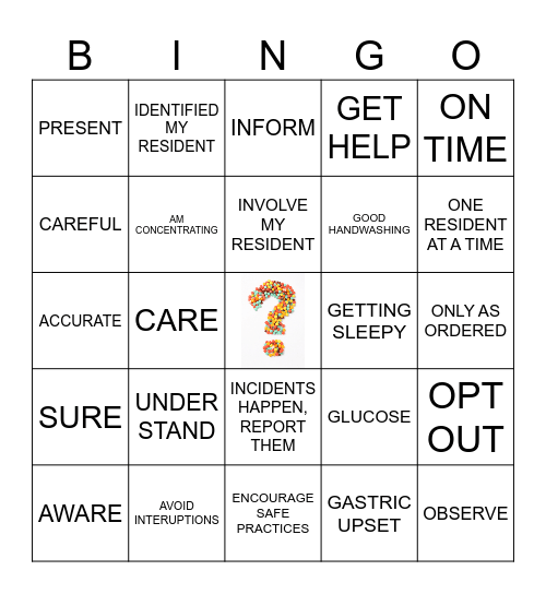 Medication Administration Bingo Card