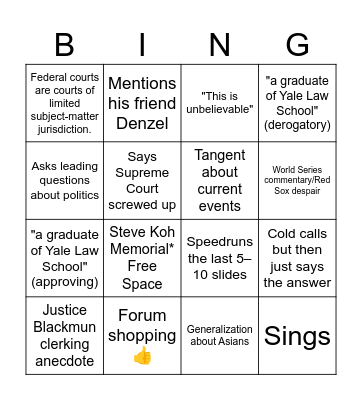 BingKoh Bingo Card