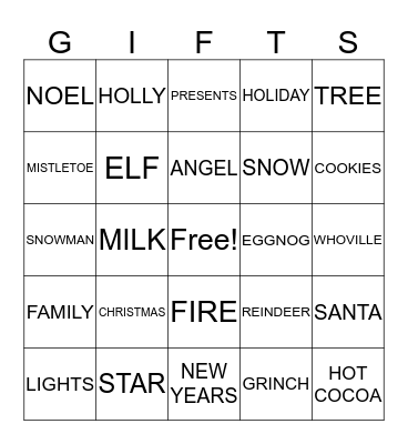 Its Christmas Time Bingo Card