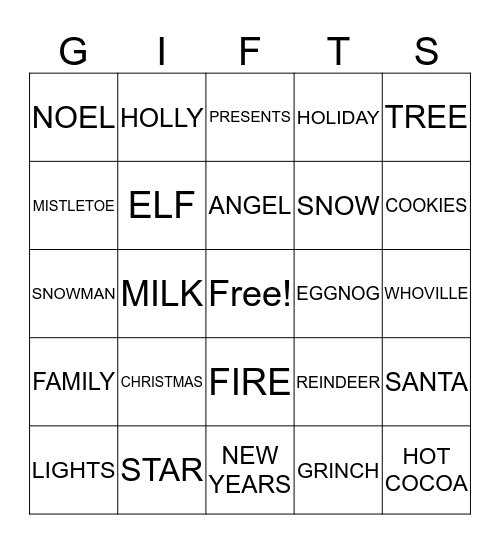 Its Christmas Time Bingo Card