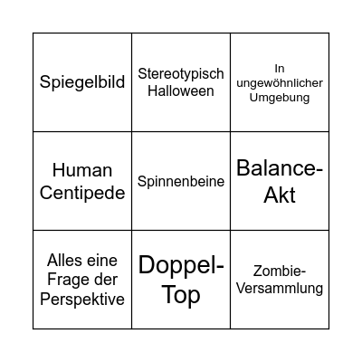 Halloween Bingo Card
