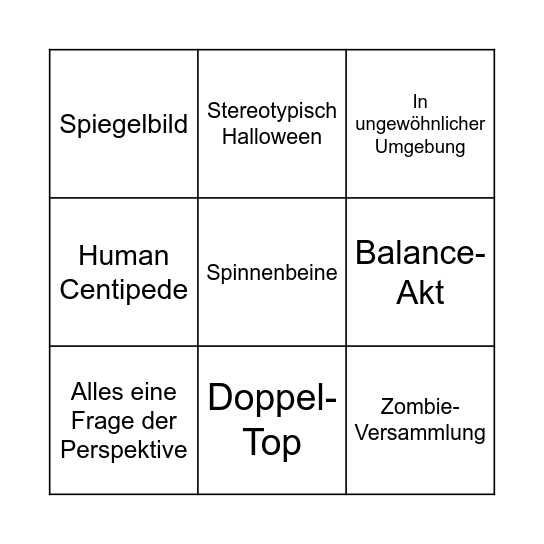 Halloween Bingo Card