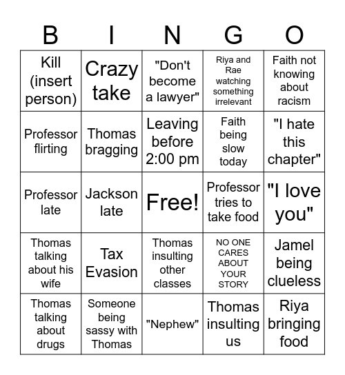 PS Bingo Card