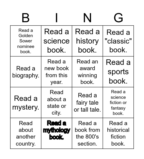 Library Bingo Card