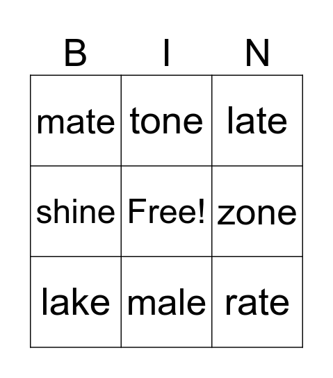 Skills 2 BINGO Card