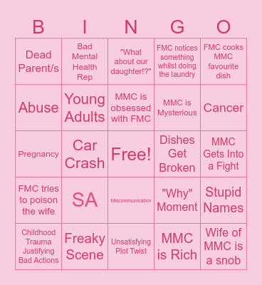 The Housemaid Bingo Card