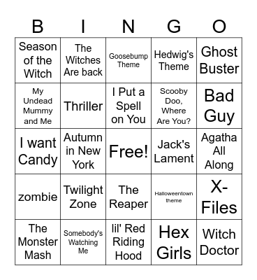 Spooky Season Bingo Card