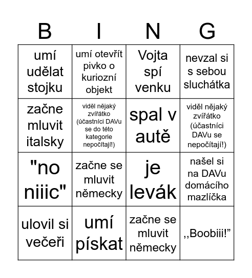 Bing!o Bingo Card
