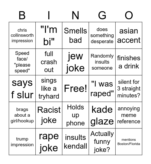 Charlie Bingo Card