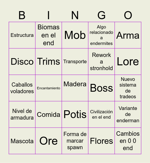 End update Bingo Card
