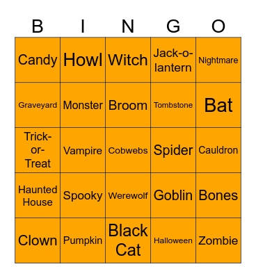 Halloween Bingo Card