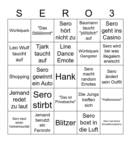 Sero GVMP Bingo V3 by Antonia & Lox Bingo Card