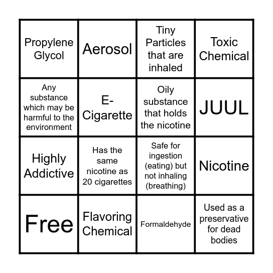 Catch My Breathe BINGO Card