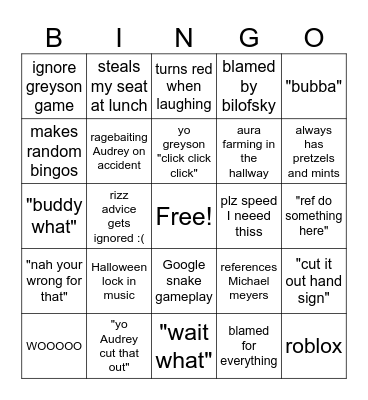 Julius Bingo Card