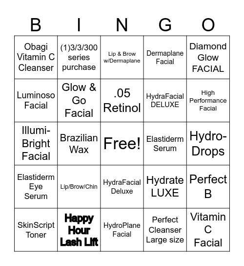SkinPerfect Staff BINGO! Bingo Card