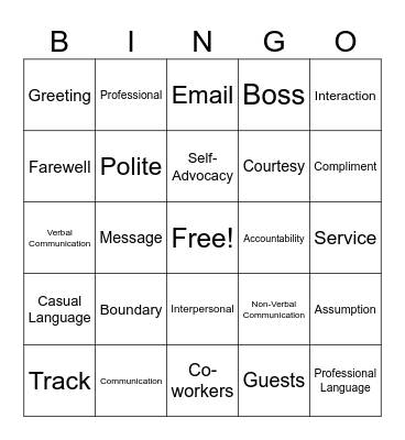 GES Vocab Bingo Card