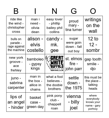 Nolan's Mix 2 Bingo Card