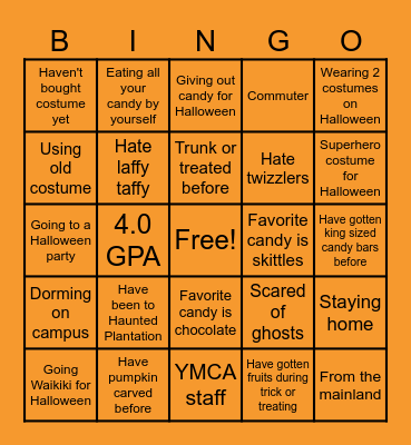 Island Y'd Halloween Bingo! Bingo Card