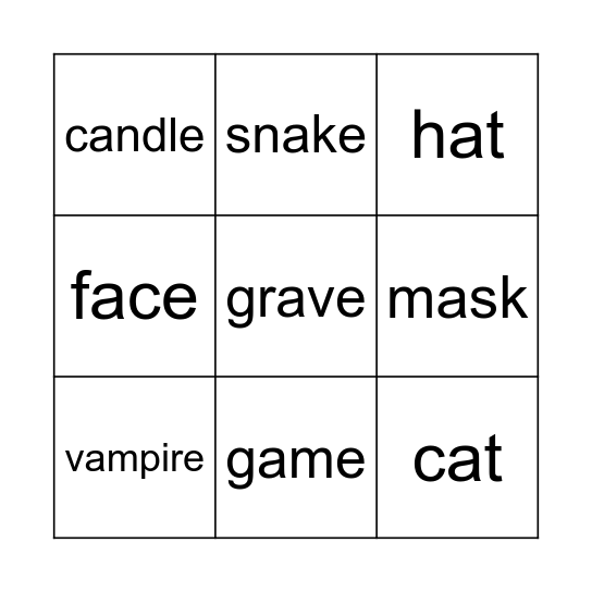 BOO Bingo Card