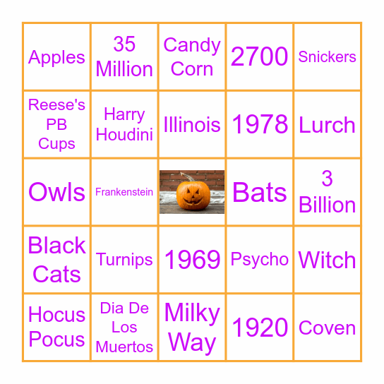 Halloween Bingo Card