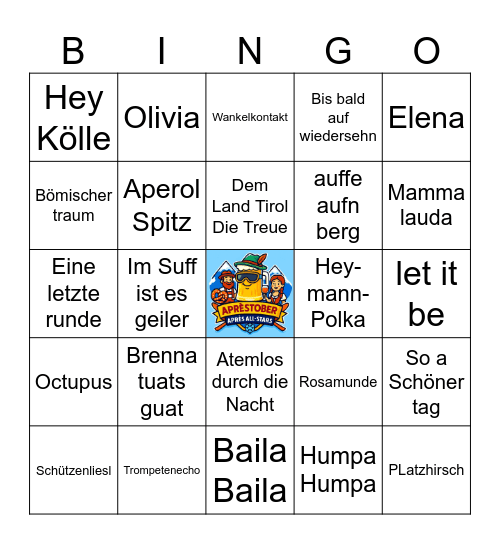 Aprestober Bingo Card