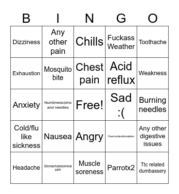 Lovesend suffering bingo Card