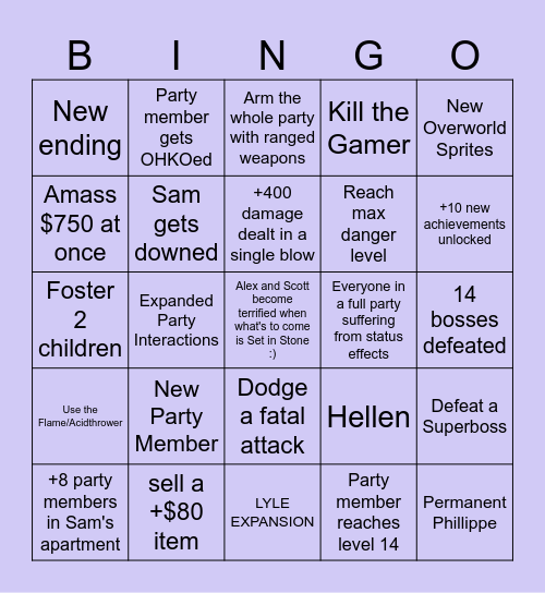 Look Outside 2.0 Bingo! :Lyle: Bingo Card