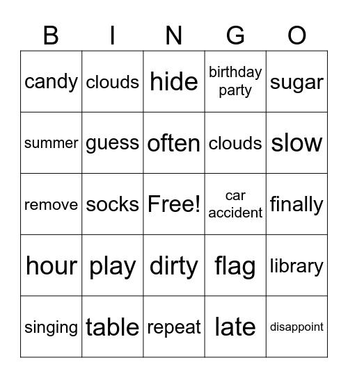 ASL Fingerpelling Bingo Card
