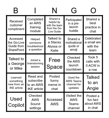 AWS Bingo: The Final Countdown Bingo Card
