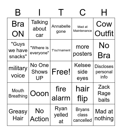 Allis Jungle Trouble Bingo Card