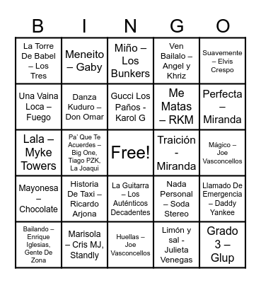 ♡ Bingo Card