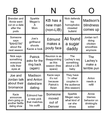 LOVE AIN'T BLIND DENVER MESSINESS Bingo Card