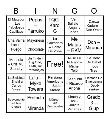 ♡ Bingo Card