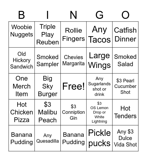 Scoreboard Bingo Card